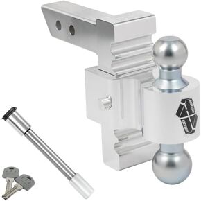 ANDERSEN HITCHES | RV Accessories | Trailer Hitch Locks | Heavy Duty Rapid Hitch W/Locking PIN | 6" Drop Rapid Hitch 2" x 2-5/16" Plated Steel Combo Ball (8K/10K GTWR) (with Locking PIN 3429) | 3410