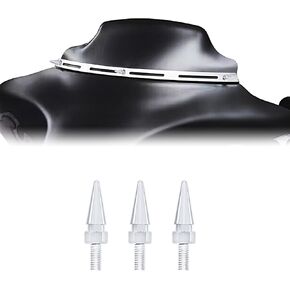 مسامير الزجاج الأمامي للدراجات النارية متوافقة مع موديلات Harley Touring Street Glide 1996-2013 (كروم) in Kuwait