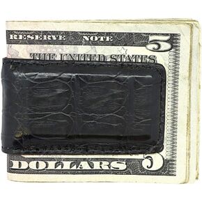 مشبك نقود من جلد التمساح الأصلي باللون البني غير اللامع من Real Leather Creations - مغناطيسي - المصنع الأمريكي مباشرة - مغناطيس قوي محمي - حامل نقود - صنع في الولايات المتحدة الأمريكية FBA503 in Kuwait