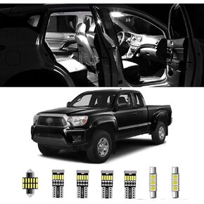 Tacoma LED Interior Lights Kit for 2005-2015 Toyota Tacoma Ultra Bright Interior LED Bulbs Replacement of Map, Dome, License Plate & Vanity Mirror
