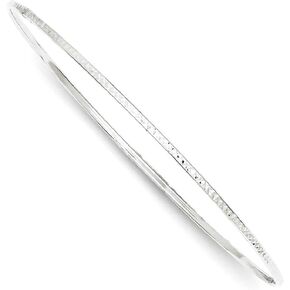 IceCarats 14K Solid 1.5mm White Gold Slip On Bangle Bracelet in Kuwait