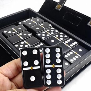 Bucher&Rossini Dominoes Set Double 12 with 4 Racks for Adults Kids, Mexican Train Dominoes Set Double 12, Mexican Train Dominoes (Double 12)