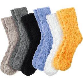 Fluffy Fuzzy Socks Women, Cozy Plush Slipper Socks for Sleeping, Winter Indoor Soft Crew Warm Socks