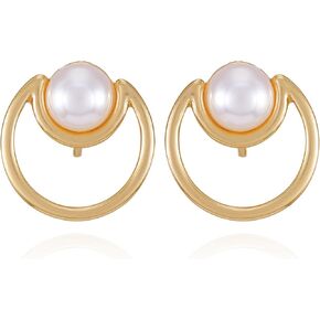 Vince Camuto Goldtone Faux Pearl Clip On Earrings