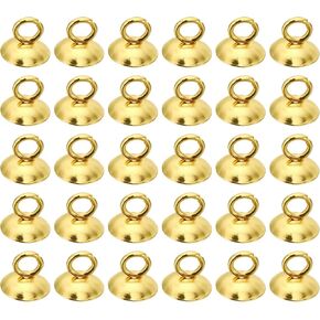 PATIKIL Bead Caps, 50 Pcs Bead Cap Bail Pendant Stainless Steel Bead End Cap Charm Ornament Caps