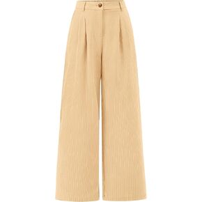 BTFBM Wide Leg Pants for Women Dressy Elastic High Waisted Business Casual Outfits Striped Office Work Palazzo Trousers