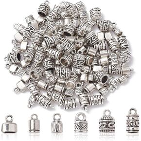 50 Pcs 5 Styles Antique Silver Crown Spacer Beads Alloy King Queen Princess Crown Beads Mini Crown Loose Beads for DIY Hair Jewelry Making in Kuwait
