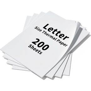 BESTEASY Thermal Printer Paper 8.5 x 11 Inches, 200 Sheets US Letter Size Advanced Thermal Paper, Thermal Paper White, Compatible with M832, M834, MT800, BPA-Free Thermal Printing Paper