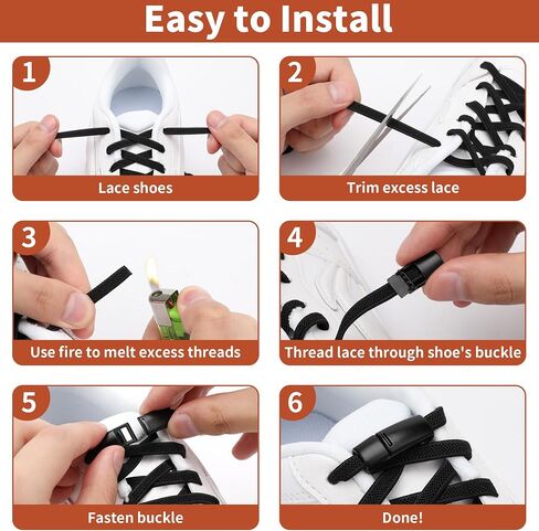 Lydia's Deal Elastic Shoe Laces - Elastic No Tie Shoelaces for Adults and Kids Sneakers, One Size Fits All Shoes, Black in Saudi Arabia