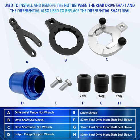 ZKTOOL Rear Drive Axle Differential Installer Remover Tool Kit Compatible with BMW E70 E90 E91 E92 X3 X5 X6 RWD 4WD Replace 335040 335050 335060 335080 230020 with Carrying Case in Kuwait