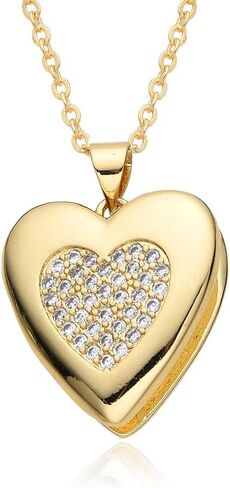 Our Lady of Guadalupe Pendant Necklace CZ Virgin Mary Necklace Gold Plated Heart Shaped Locket Necklace for Women Men Christmas Jewelry Gift in Kuwait