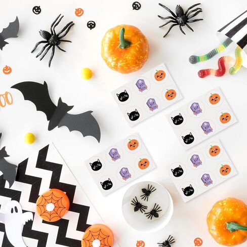 HOUSE OF PARTY Halloween Treats Bags - 24 Pcs | Trick or Treat, Wicked Cute Halloween Paper Treat Bags | Candy Bags with Stickers for Halloween Party Favor Supplies, Halloween Treats, Snacks in Saudi Arabia