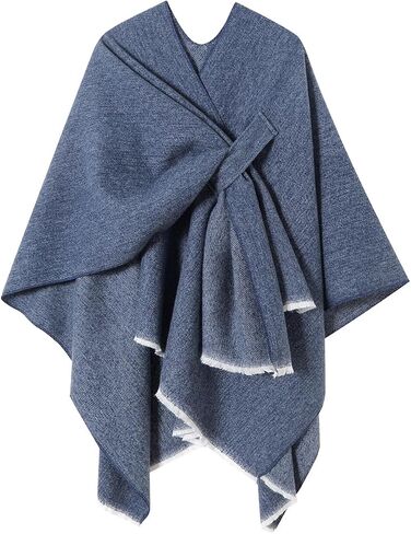 Women's Shawl Wrap Poncho Warm Cape Cardigan Open Front Shawls for Spring Fall Winter Cold Weather Days in Saudi Arabia