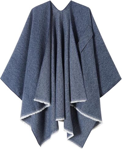 Women's Shawl Wrap Poncho Warm Cape Cardigan Open Front Shawls for Spring Fall Winter Cold Weather Days in Saudi Arabia