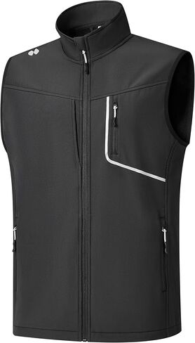 HOTSUIT Water Resistant Golf Vest for Men Lightweight Men’s Winter Vests Outerwear with 7 Pockets Softshell Fleece Vest in Kuwait