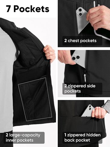 HOTSUIT Water Resistant Golf Vest for Men Lightweight Men’s Winter Vests Outerwear with 7 Pockets Softshell Fleece Vest in Kuwait