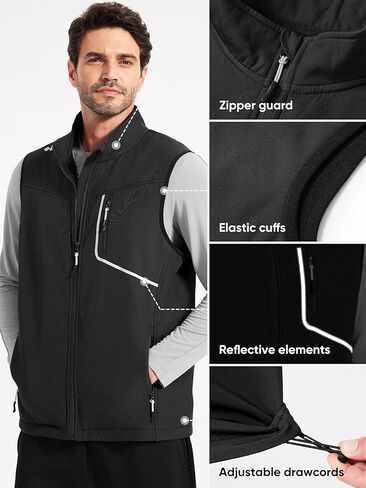HOTSUIT Water Resistant Golf Vest for Men Lightweight Men’s Winter Vests Outerwear with 7 Pockets Softshell Fleece Vest in Kuwait