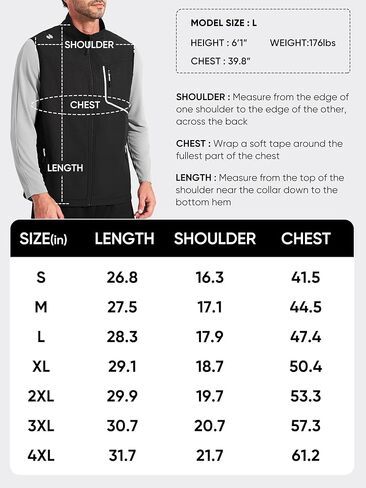 HOTSUIT Water Resistant Golf Vest for Men Lightweight Men’s Winter Vests Outerwear with 7 Pockets Softshell Fleece Vest in Kuwait
