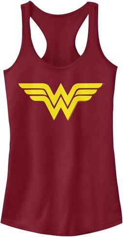 Warner Bros Women's Wonder Woman One Color Logo Slim Fit, Scoop Hem Racerback Tank in Saudi Arabia