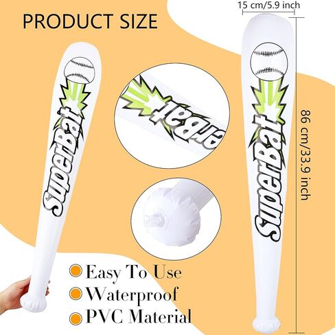 18 حزمة 32 بوصة مضرب بيسبول قابل للنفخ نفخ مضرب بيسبول بالجملة ينفخ لعبة مضرب بيسبول للأطفال والكبار الصيف حمام سباحة البيسبول موضوع الطرف اللوازم، 9 ألوان in Kuwait