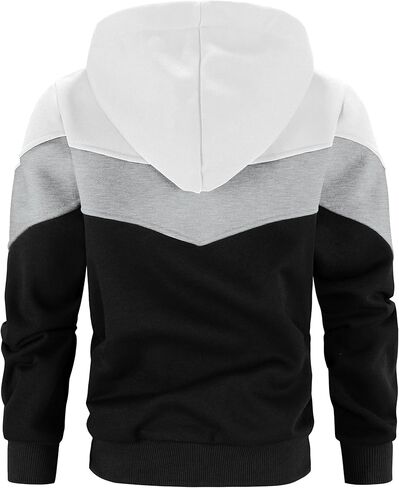 Arshiner Boy's Color Block Pullover Fleece Hoodie Long Sleeve Casual Sweatshirt with Pocket Age 3-13 Years in Saudi Arabia