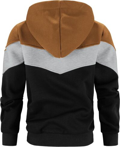 Arshiner Boy's Color Block Pullover Fleece Hoodie Long Sleeve Casual Sweatshirt with Pocket Age 3-13 Years in Saudi Arabia