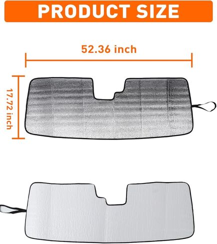 مظلة الشمس للزجاج الأمامي Savadicar متوافقة مع 2021-2024 Ford Bronco (ليست للرياضة)، مظلات النافذة الأمامية للأشعة فوق البنفسجية والحماية من حرارة الشمس، هيكل من رقائق الألومنيوم ثلاثي الطبقات، فضي in Kuwait
