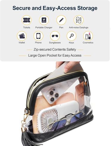 حقيبة شفافة من PACKISM لمناسبات الاستاد - محافظ شفافة عصرية للنساء في الاستاد، مثالية للرياضة والحفلات الموسيقية in Kuwait