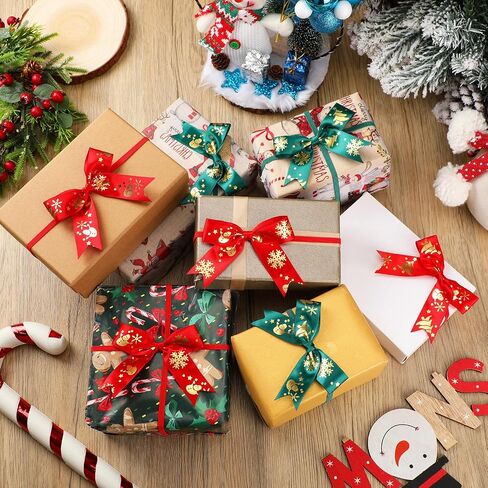 Zeyune 60 Pcs Elastic Premade Craft Bows 4 Inch Assorted Elegant Ribbon Bow Soft Stretch Loops with Bows for Gift Wrapping Party Boxes Decoration Holiday Supplies Crafts Gift Wrap(Lovely Style) in Kuwait