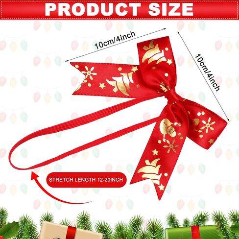 Zeyune 60 Pcs Elastic Premade Craft Bows 4 Inch Assorted Elegant Ribbon Bow Soft Stretch Loops with Bows for Gift Wrapping Party Boxes Decoration Holiday Supplies Crafts Gift Wrap(Lovely Style) in Kuwait