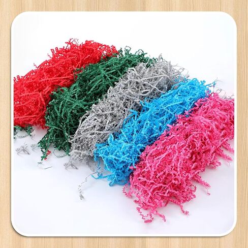 Zankubom 1 LB Light Gray Crinkle Cut Paper Shred Filler Great for Gift Wrapping, Light Gray Basket Fillers, Birthday, Gift Wrapping, Anniversary, Halloween Christmas Party Decor Filling Supplies in Kuwait
