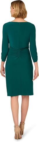 Adrianna Papell Womens Boat Neck Sheath Short Dress Dark Ivy 14 in Saudi Arabia