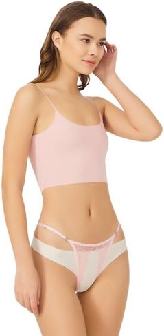 ملابس داخلية بدون حمالات للنساء من كوتونهيل - ثونج جي سترينج قابل للتعديل للسيدات - ملابس داخلية مثيرة مفتوحة المنشعب - سراويل داخلية من الدانتيل in Kuwait