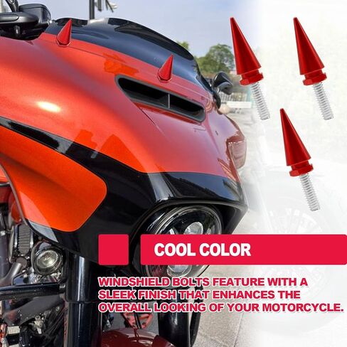 Motorcycle Windshield Screws, Fairing Bolts Compatible with Harley Davidson Electra Glide, Street Glide, Ultra Limited, Ultra Classic, Tri Glide 1996-2013, Red in Saudi Arabia
