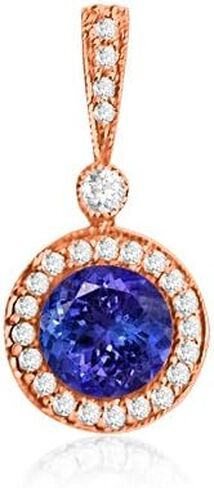 0.75 Ct Round Diamond Pendant Necklace w Milgrain 14K White Gold 1/2 Ct Center in Saudi Arabia