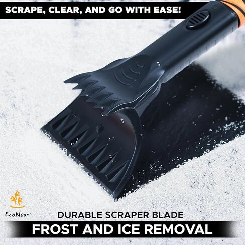 مكشطة الثلج EcoNour مقاس 50 بوصة للزجاج الأمامي للسيارة | رأس إسفنجي مضاد للخدش وتصميم قابل للفصل للمركبة | أداة إزالة الثلج الطويلة والنهائية | مكنسة الثلج الممتدة مثالية للسيارات والشاحنات وسيارات الدفع الرباعي in Kuwait