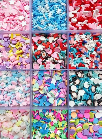 Fake Sprinkles 200G Polymer Clay Sprinkles Fake Candy Sprinkles Faux Sprinkles Plastic Sprinkles Resin Sprinkles for Nail Art DIY Crafts Cake Phone (24 Styles) in Kuwait