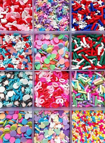 Fake Sprinkles 200G Polymer Clay Sprinkles Fake Candy Sprinkles Faux Sprinkles Plastic Sprinkles Resin Sprinkles for Nail Art DIY Crafts Cake Phone (24 Styles) in Kuwait