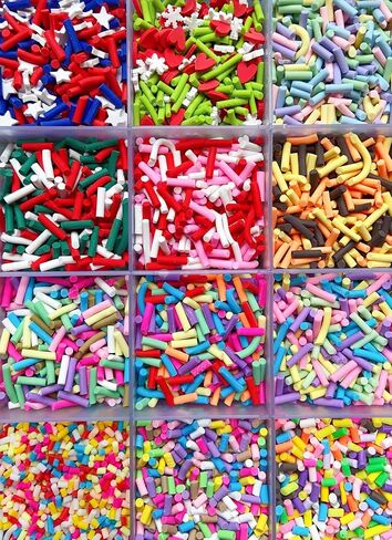 Fake Sprinkles 200G Polymer Clay Sprinkles Fake Candy Sprinkles Faux Sprinkles Plastic Sprinkles Resin Sprinkles for Nail Art DIY Crafts Cake Phone (24 Styles) in Kuwait