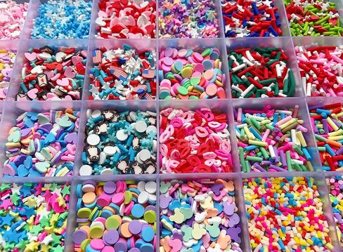 Fake Sprinkles 200G Polymer Clay Sprinkles Fake Candy Sprinkles Faux Sprinkles Plastic Sprinkles Resin Sprinkles for Nail Art DIY Crafts Cake Phone (24 Styles) in Kuwait