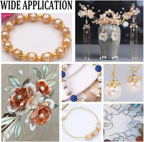 PandaHall 120pcs Flower Beads Caps, 12 Style Brass Filigree Bead End Caps Metal End Charms Tibetan Spacer Caps for DIY Earrings Bracelets Necklace Jewelry Craft Making in Saudi Arabia