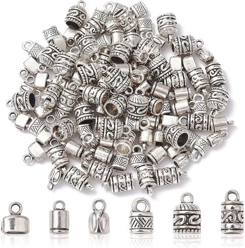 50 Pcs 5 Styles Antique Silver Crown Spacer Beads Alloy King Queen Princess Crown Beads Mini Crown Loose Beads for DIY Hair Jewelry Making in Kuwait