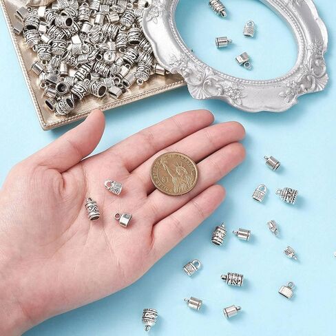 50 Pcs 5 Styles Antique Silver Crown Spacer Beads Alloy King Queen Princess Crown Beads Mini Crown Loose Beads for DIY Hair Jewelry Making in Kuwait