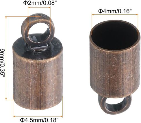 MECCANIXITY 200Pcs Cord End Caps 7mm End Cap Barrel Beads Kumihimo 2.5mm Dia End Caps Brass for Leather Cord, Tassels, Jewelry Making, Silver in Saudi Arabia