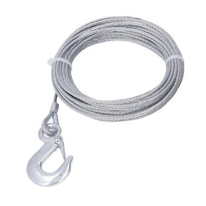 Winch Stainless Steel Line, Winch Wire Rope 4mmx12m Cable 2000LBS Strength Stainless Steel Galvanized Replacement