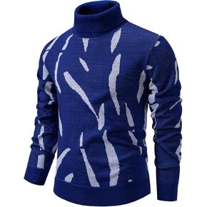 Mylldey Mens Turtleneck Sweaters Cable Knit Long Sleeve Men's Pullover Sweaters
