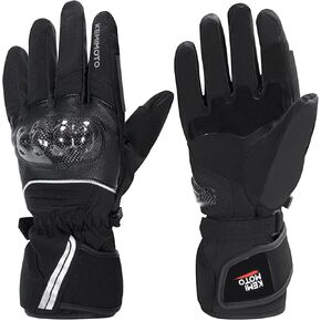 KEMIMOTO Winter Motorcycle Gloves for Men Women Rainproof Riding Gloves with Touchscreen Waterproof Warm Anti-Slip Motorcycle Gloves for ATV Snowmobile Skiing Riding