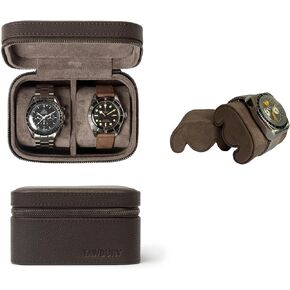 TAWBURY Fraser 2 Watch Case (Brown) with a Set of 2 X-Small Pillows to Fit 5.5-6.5" Wrists