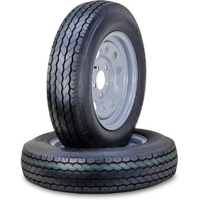Free Country Trailer Tire Wheel Assembly ST205/75D15 6-Ply C 101L 5 Lug on 5" PCD Silver Mod Rim, SET 2