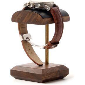 Handcrafted Leather calfskin and solid wood Watch Display Stand for both Men's and Women's Wrist Watch (MODEL-02)